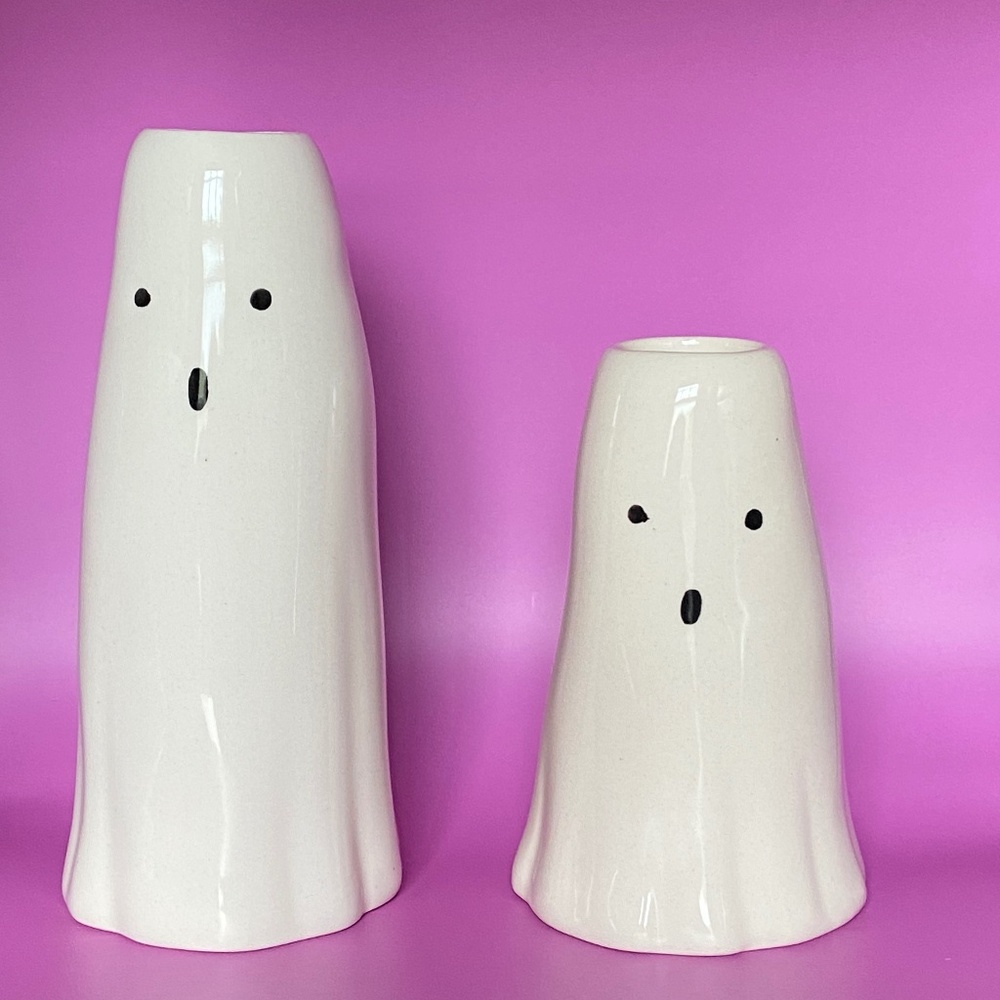 Phantom Collection Ceramic Ghost Candleholders